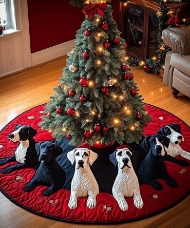 Great Dane Christmas Tree Skirt — Custom Made-To-Order Holiday Skirt For Large Dogs, Durable Premium Fabric & Personalized Sizing
