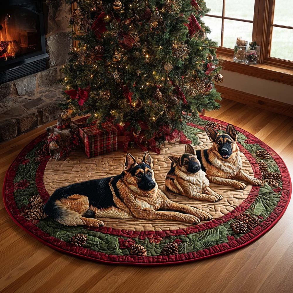 Guardian Christmas Tree Skirt — Made-To-Order Holiday Skirt With Protective Motif, Premium Materials & Custom Fit