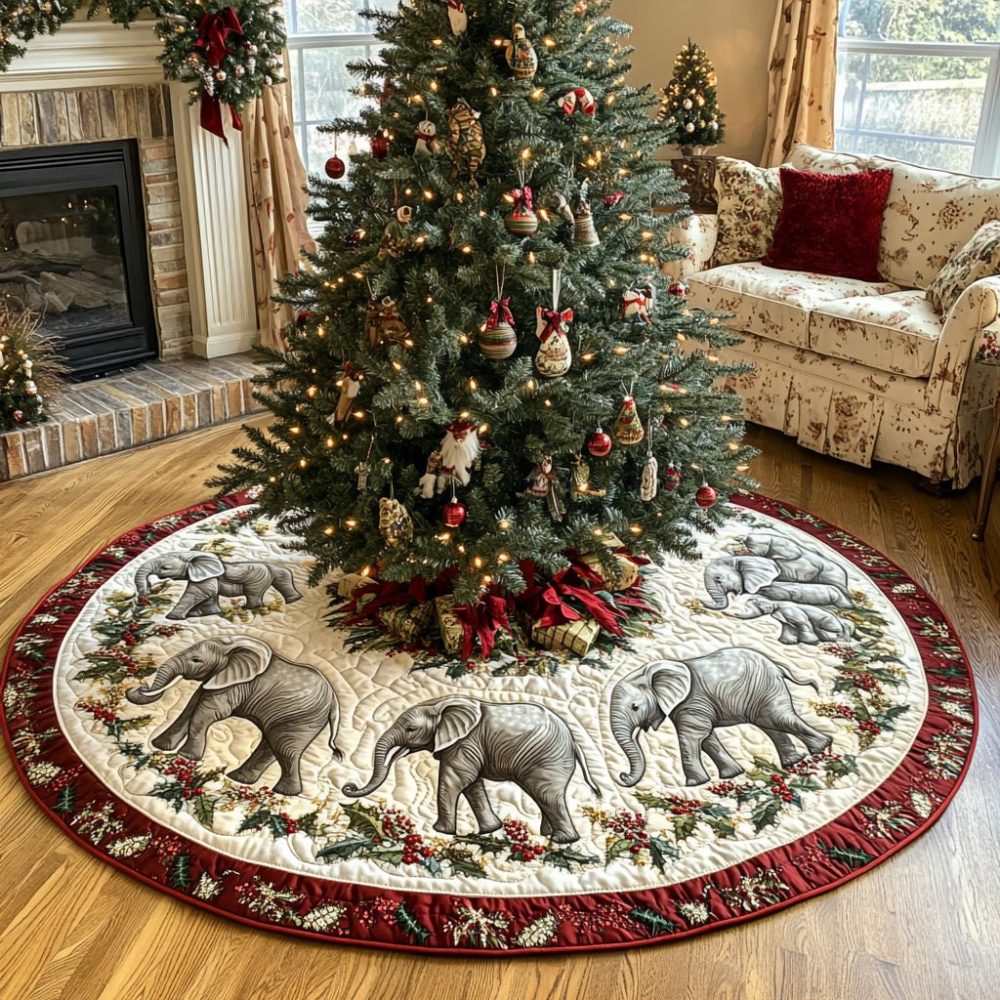 Rustic Herd Christmas Tree Skirt — Made-To-Order Farm Animal Holiday Skirt, Cozy Festive Décor & Custom Sizing Available