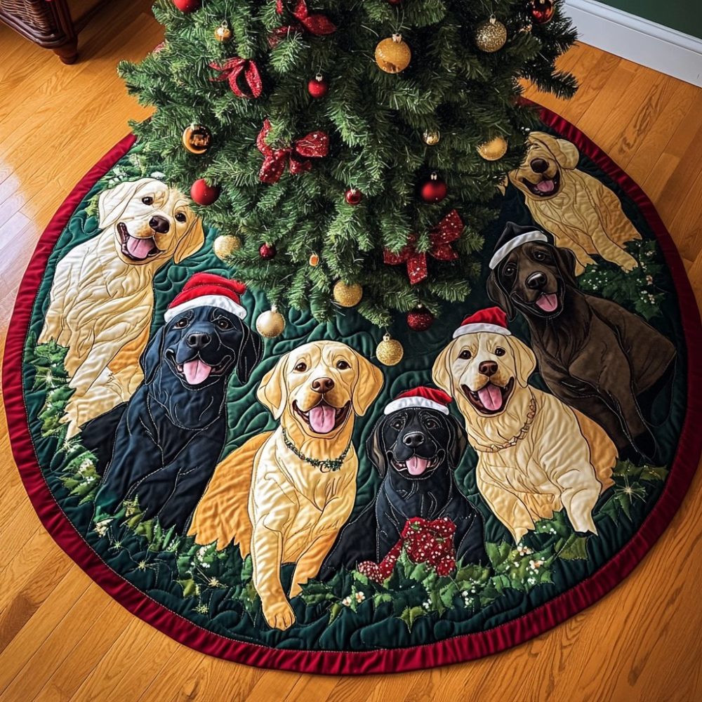 Enchanting Labrador Magic Holiday Tree Skirt — Custom Made-To-Order Dog-Lover Christmas Skirt, Soft Premium Fabric