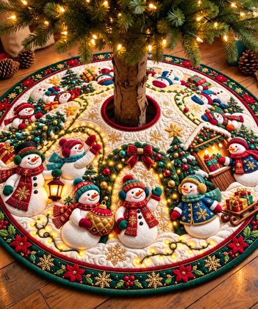 Festival Lights Christmas Tree Skirt — Illuminated Holiday Tree Skirt, Custom Made With Vibrant Light-Inspired Design, Shop Gifts