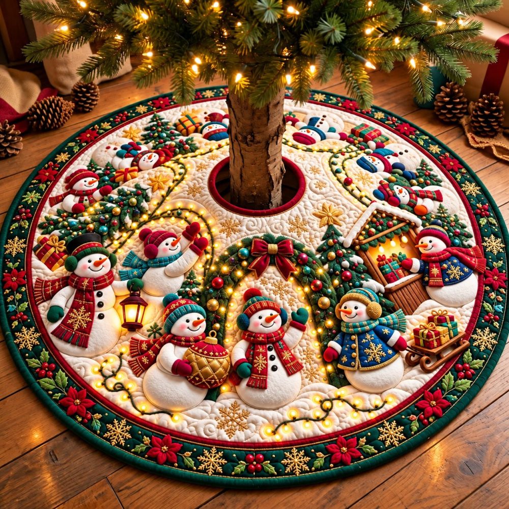 Festival Lights Christmas Tree Skirt — Illuminated Holiday Tree Skirt, Custom Made With Vibrant Light-Inspired Design, Shop Gifts