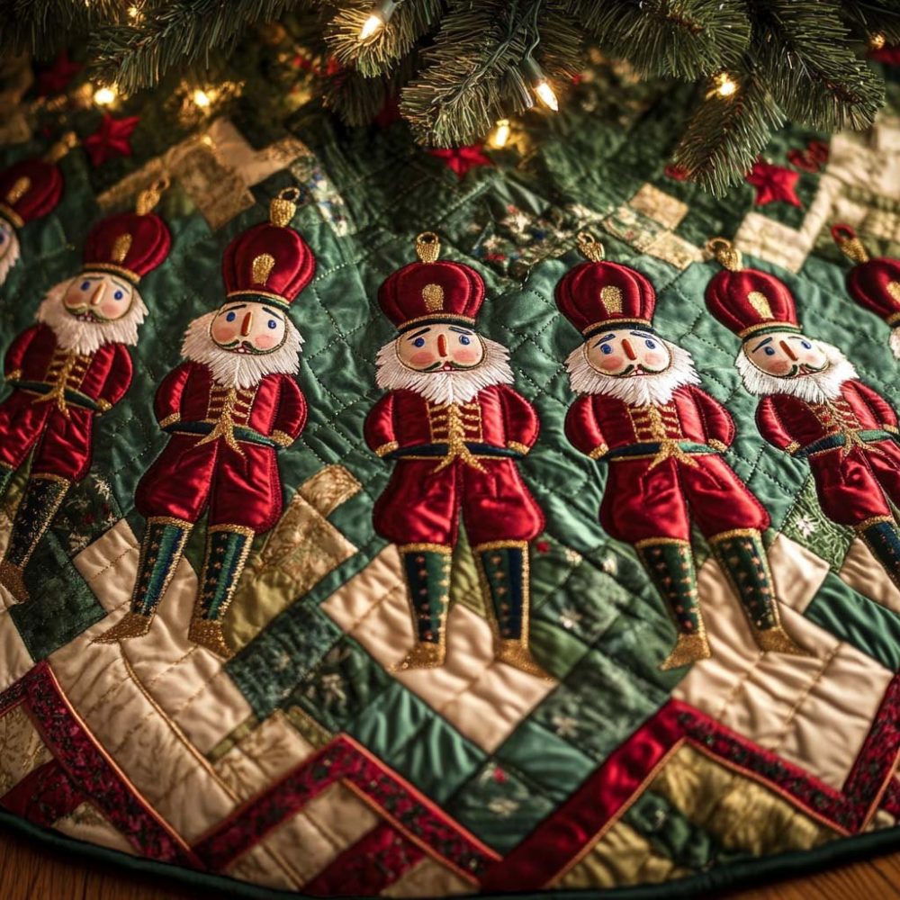 Premium Nutcracker Christmas Tree Skirt — Made-To-Order Holiday Skirt For Elegant Festive Décor & Custom Sizing