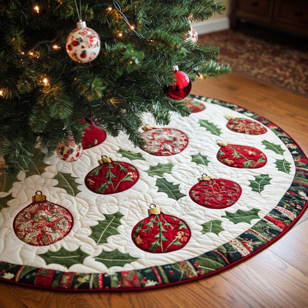 Festive Holiday Tree Skirt - Classic Personalized Christmas Tree Collar, Custom Handmade Seasonal Décor, Plush & Durable, Made-To-Order