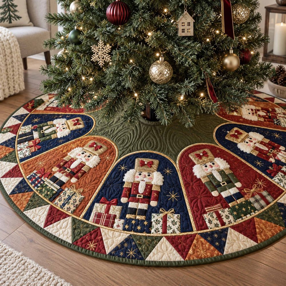 Christmas Sentry Holiday Tree Skirt — Classic Guard Motif Christmas Tree Skirt, Made-To-Order Durable Base For Timeless Decorations
