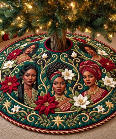 Sisterhood Christmas Tree Skirt — Custom Holiday Skirt Celebrating Family & Friends, Elegant Design, Personalized Options, Made To Order