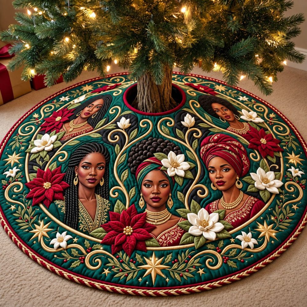 Sisterhood Christmas Tree Skirt — Custom Holiday Skirt Celebrating Family & Friends, Elegant Design, Personalized Options, Made To Order