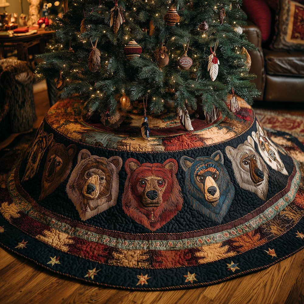 Circle Of Guardians Tree Skirt — Protective Family Motif, Heirloom Quality, Custom Handmade For 48–72" Trees, Holiday Keepsake