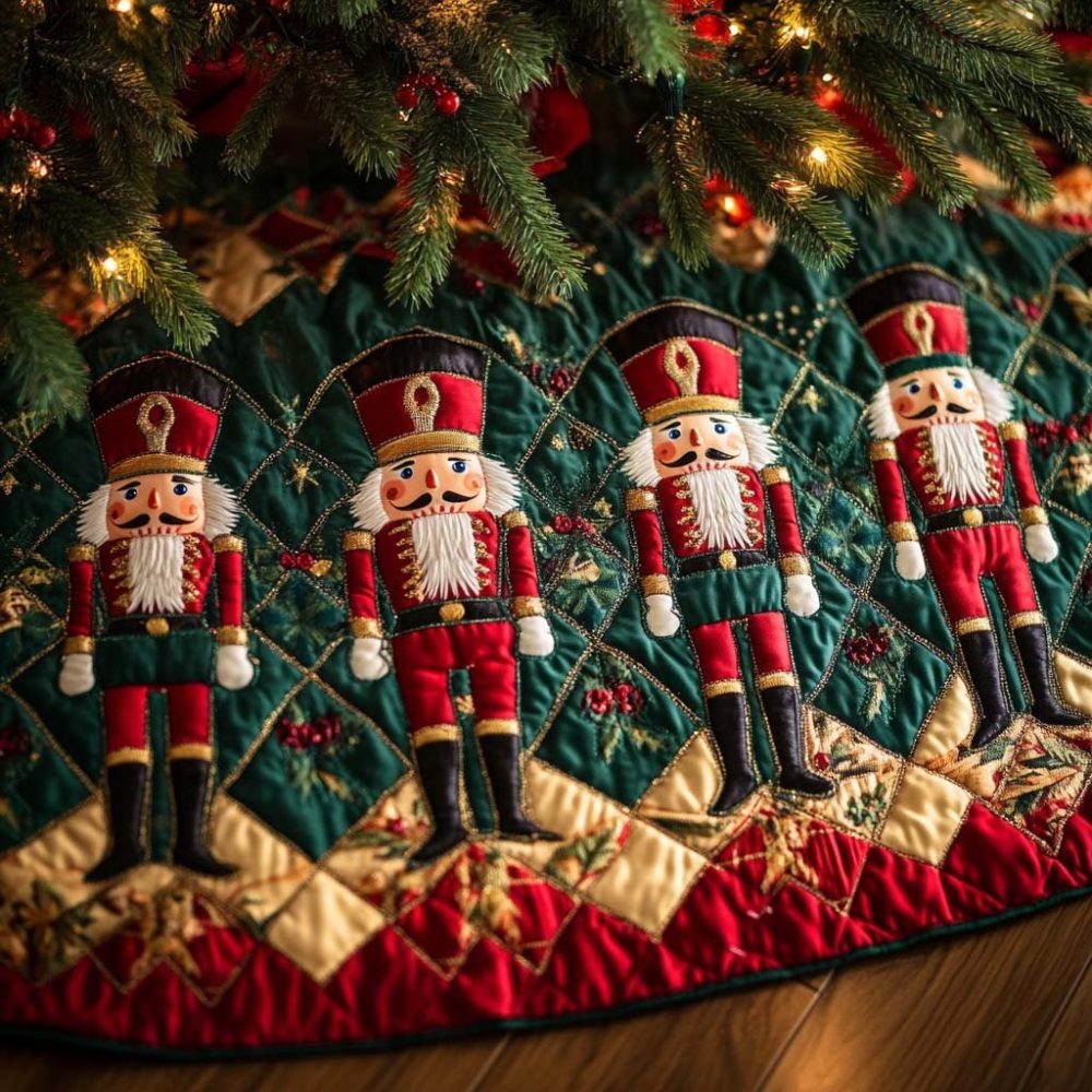 Classic Nutcrackers Christmas Tree Skirt — Festive Nutcracker Design, Premium Materials, Custom Fit For 48–72" Trees, Made-To-Order