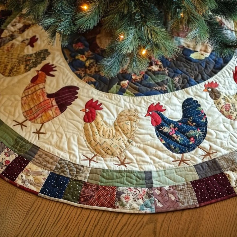 Country Lane Holiday Tree Skirt — Classic Handmade Christmas Base, Rustic Farmhouse Style & Made-To-Order Options