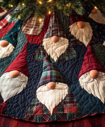 Crisp Eve Minimalist Christmas Tree Skirt — Clean Contemporary Holiday Tree Skirt, Handmade Custom Sizes, Perfect Modern Seasonal Décor
