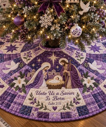 Crowned In Glory Christmas Tree Skirt — Royal-Inspired Handmade Tree Skirt, Custom Options For Holiday & Church Decor