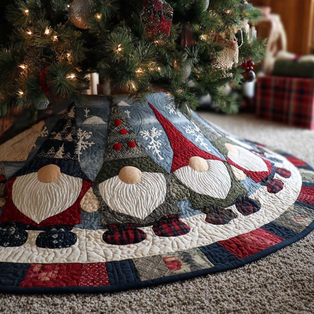 Adorable Cute Little Guy Christmas Tree Skirt — Personalized Puppy Holiday Base Cover, Handmade Custom Tree Skirt, Made-To-Order