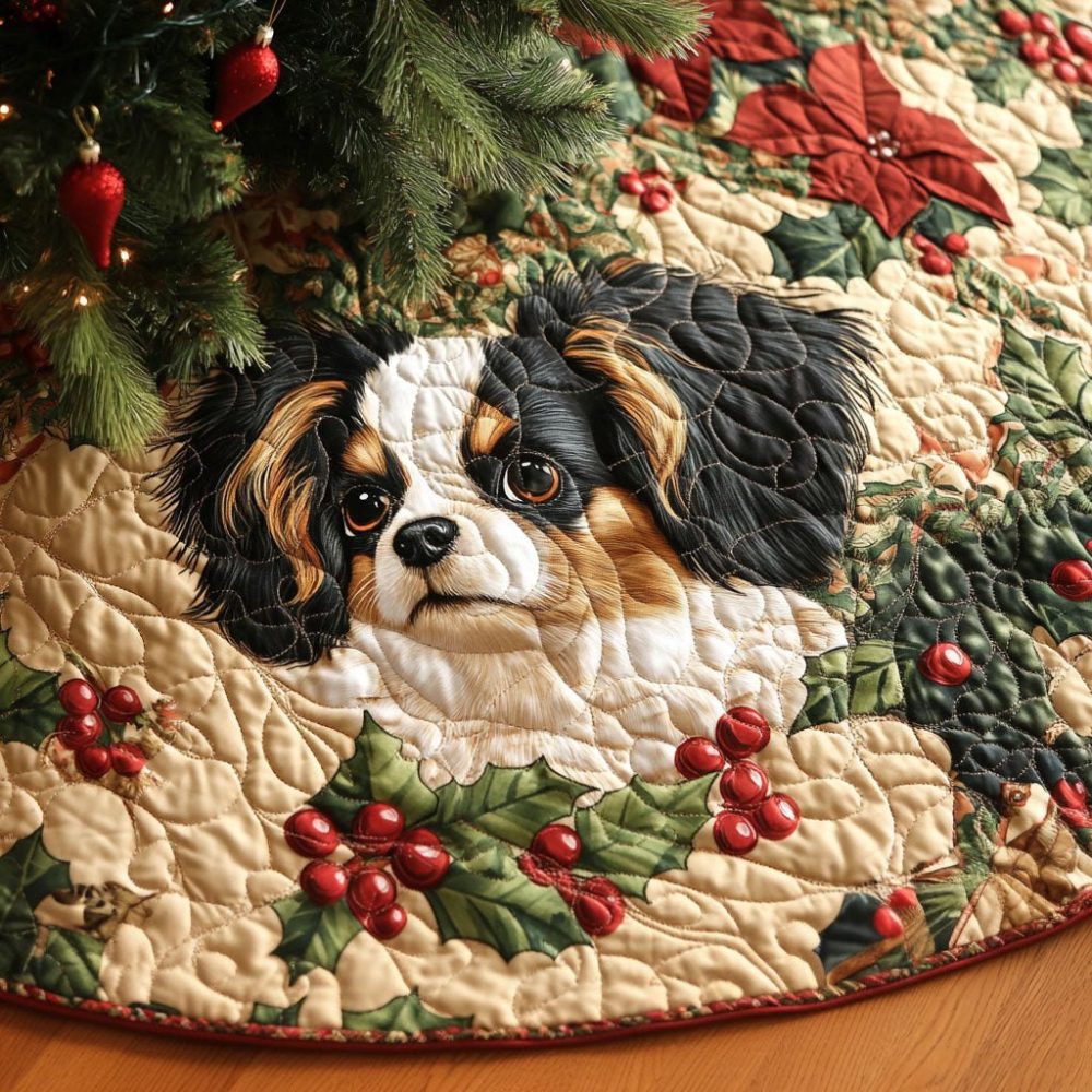 Papillon-Inspired Luxury Christmas Tree Skirt — Handmade Butterfly Motif, Custom Colors & Sizes, Elegant Holiday Home Accent