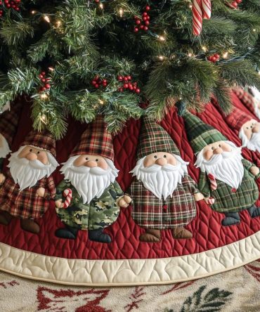 Whimsical Enchanted Hat Christmas Tree Skirt — Handmade Novelty Holiday Skirt, Festive Design, Soft Felt & Personalization