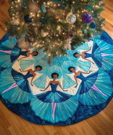 Custom Eternal Beauty Christmas Tree Skirt — Handmade Holiday Tree Skirt, Velvet & Embroidered Accents, Personalizable