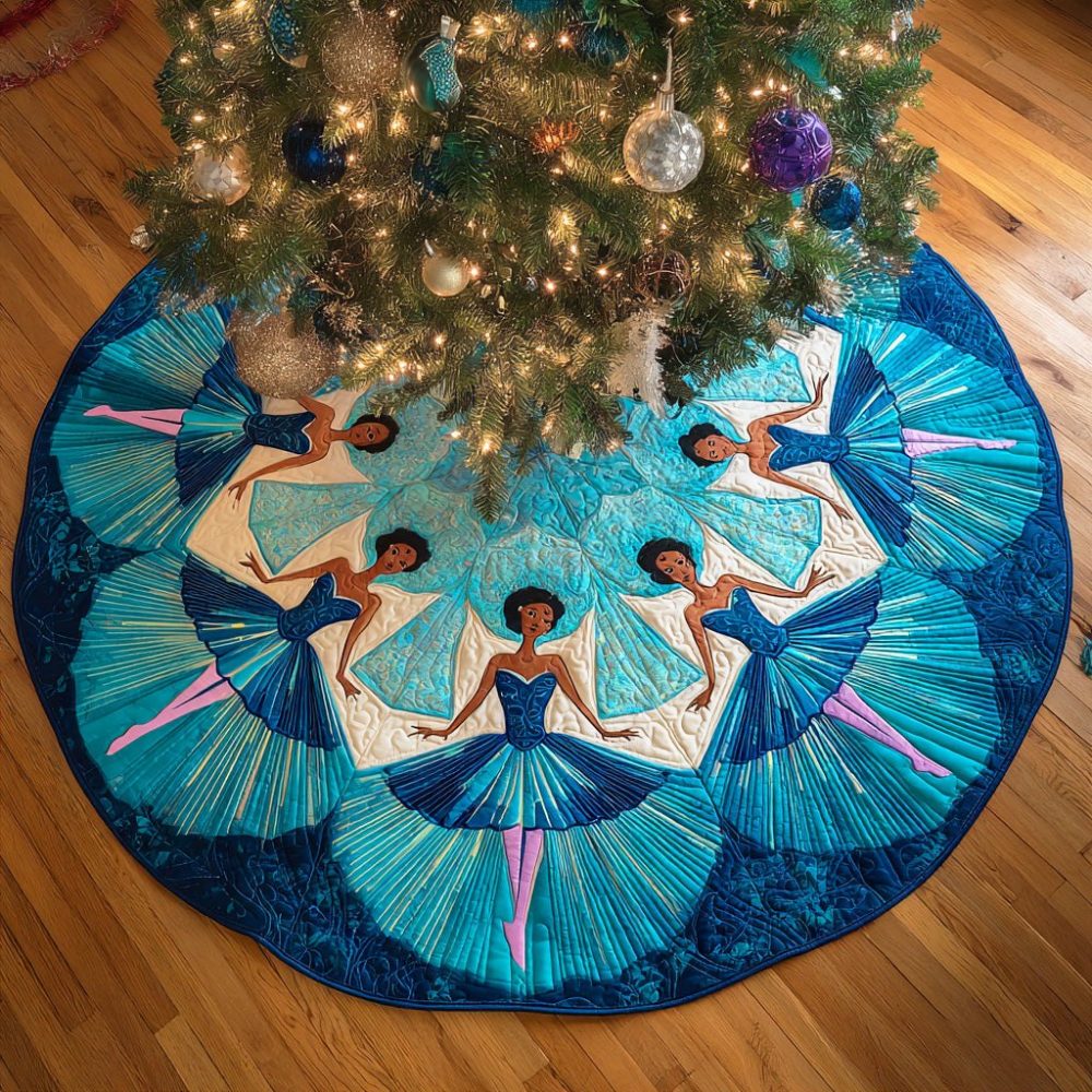 Custom Eternal Beauty Christmas Tree Skirt — Handmade Holiday Tree Skirt, Velvet & Embroidered Accents, Personalizable