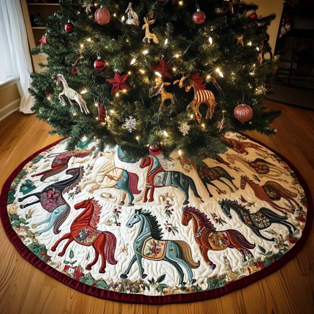 Eternal Freedom Festive Tree Skirt — Custom-Made Patriotic Holiday Tree Skirt, Durable Fabric, Personalized Sizes & Trim Options