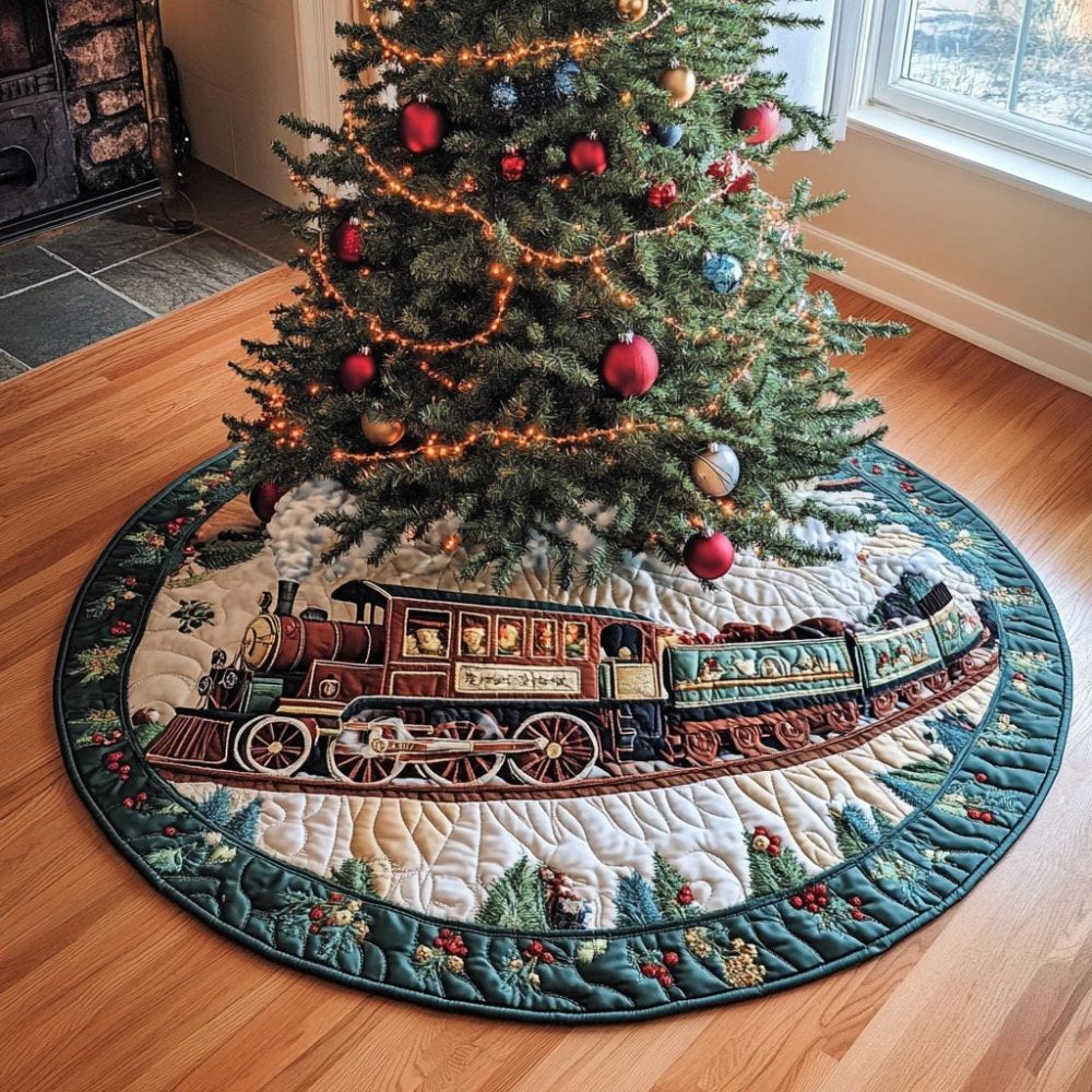 Eternal Radiance Premium Tree Skirt — Made-To-Order Sparkling Christmas Tree Skirt With Metallic Accents, Custom Fit & Durable Finish
