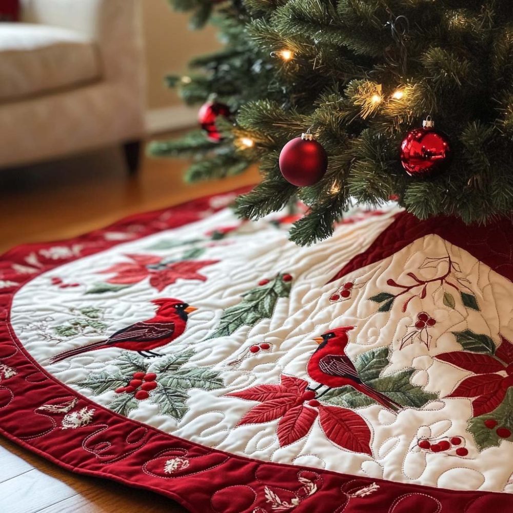 Evergreen Echo Premium Holiday Tree Skirt — Made-To-Order Elegant Christmas Skirt, Soft Velvet, Customizable Embroidery & Sizes