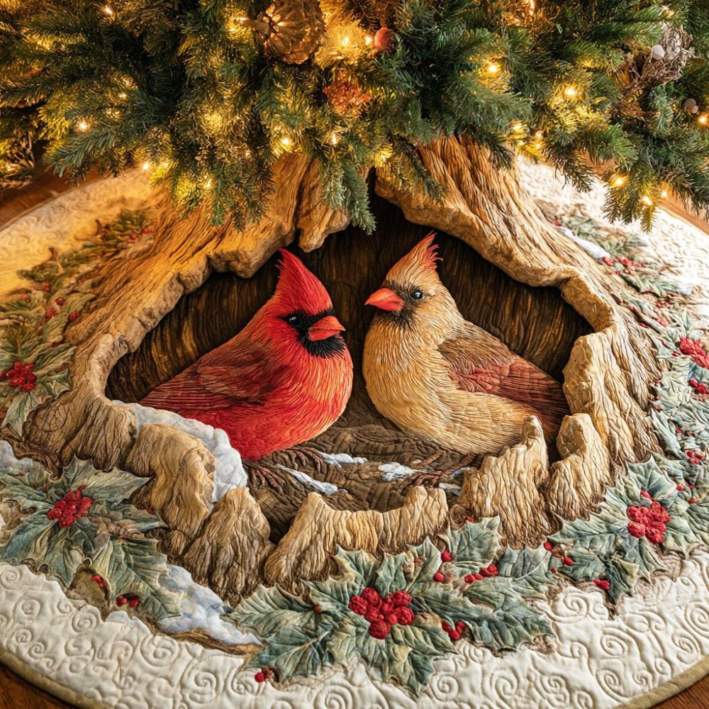 Evergreen Love Premium Tree Skirt — Made-To-Order Romantic Christmas Tree Skirt, Plush Fabric, Custom Sizes & Monogram Options