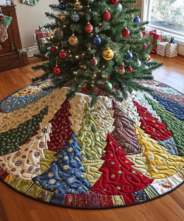 Evergreen Magic Holiday Tree Skirt — Custom-Made Festive Christmas Tree Skirt, Soft Velvet Finish, Personalized Fit & Decorative Trim