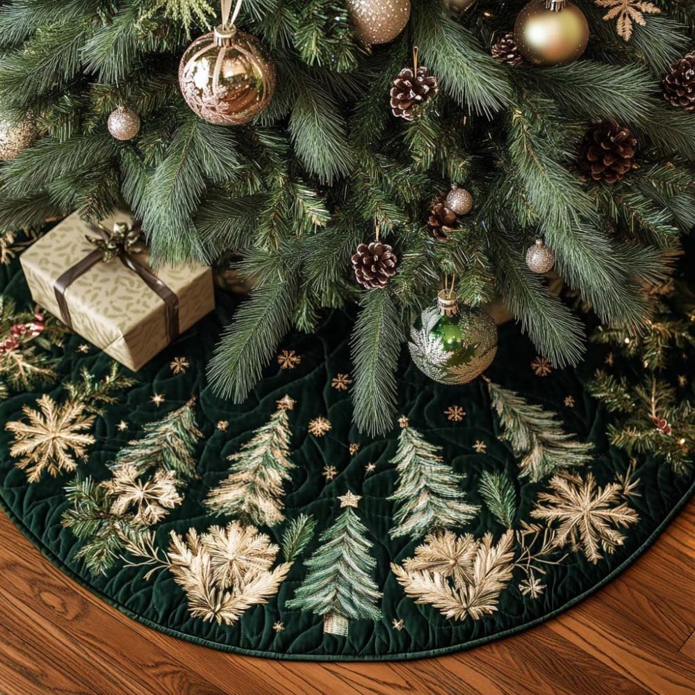 Evergreen Scented Christmas Tree Skirt - Pine Fragrance Holiday Skirt With Natural Aroma Sachet, Custom Sizes & Handmade Holiday Decor
