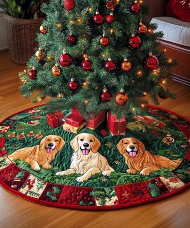 Faithful Friend Christmas Tree Skirt - Personalized Pet Pal Holiday Skirt, Custom Names, Multiple Sizes, Handmade & Gift-Ready