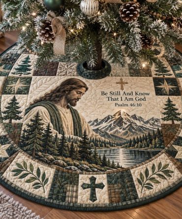 Faithful Promise Christmas Tree Skirt — Custom Handmade Faith Tree Skirt, Elegant Holiday Decor & Personalized Gift Option