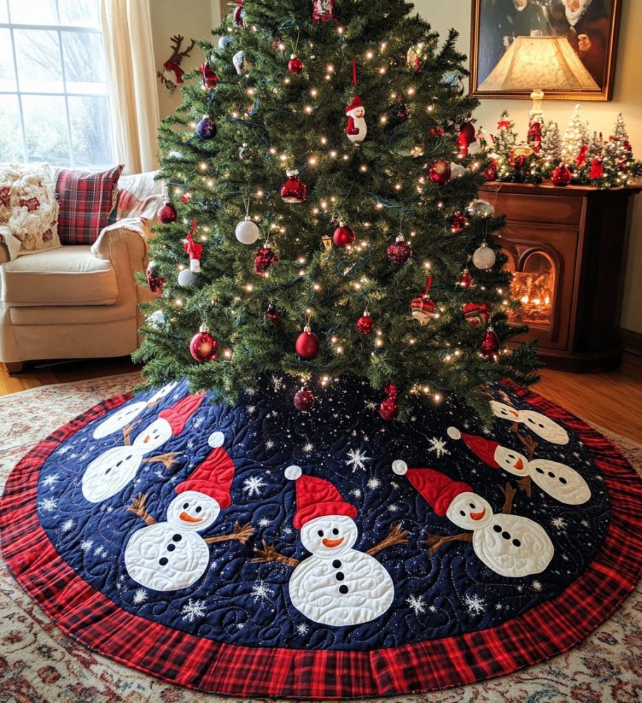 Traditional Firs Holiday Tree Skirt — Custom Evergreen Christmas Skirt, Classic Pine Design, Quality Materials, Multiple Sizes