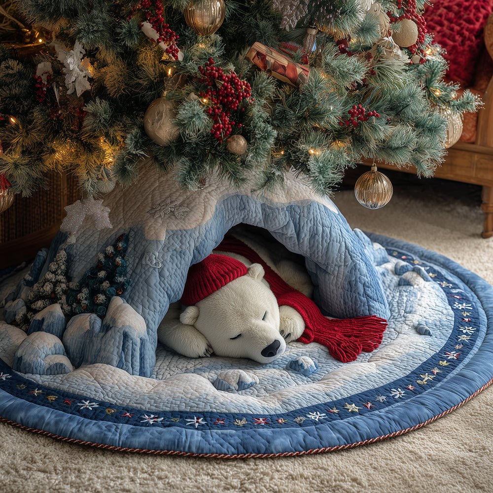 Forest Bear Holiday Tree Skirt — Custom Woodland Christmas Skirt With Bear Motifs, Premium Fabric, Cozy Rustic Decor
