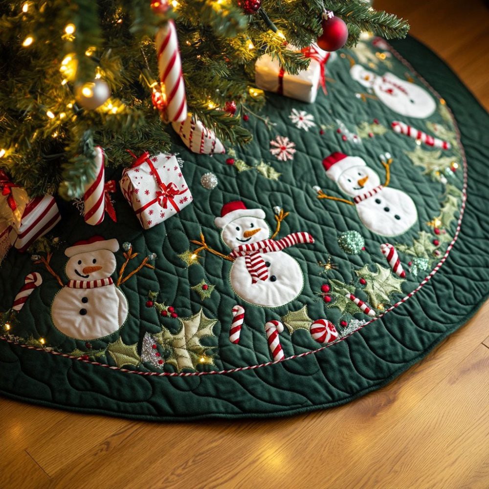 Festive Frolic Christmas Tree Skirt — Custom Playful Holiday Skirt, Vibrant Print, Protective Backing, Multiple Sizes
