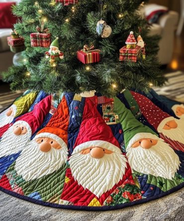Whimsical Gnomes Holiday Tree Skirt — Custom Christmas Tree Skirt With Gnome Art, Gift-Ready, Soft Floor Protection