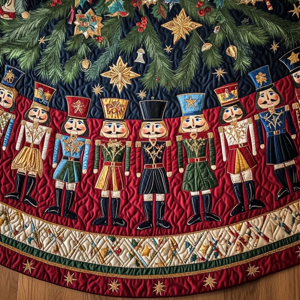 Custom Sentries Christmas Tree Skirt — Classic Soldier Sentries Holiday Skirt, Handmade, Personalized Options, Made-To-Order