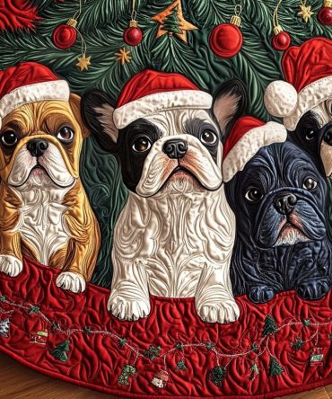 Custom Frenchie Charm Tree Skirt — Personalized Christmas Tree Skirt For French Bulldog Fans, Handcrafted & Made To Order
