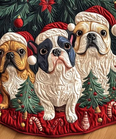Frenchie Flair Personalized Tree Skirt — Stylish French Bulldog Design On Plush, Custom Sizes For Chic & Playful Holiday Decor