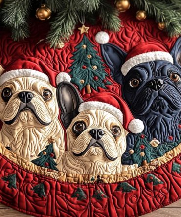 Frenchie Spirit Custom Holiday Tree Skirt — Charming French Bulldog Design On Plush, Personalized Sizes For Dog Lovers