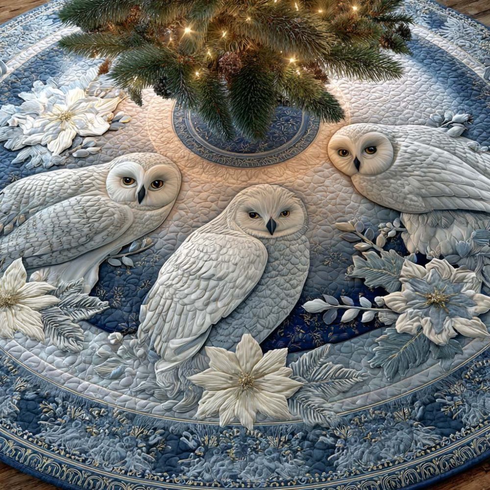 Frosted Companions Tree Skirt — Charming Winter Animal Friends Christmas Tree Skirt, Cozy Holiday Décor, Custom Handmade