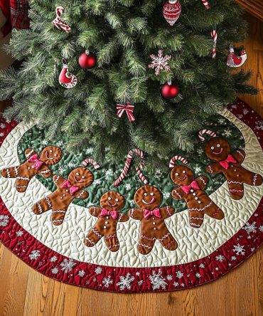 Handmade Frosted Cookie Lane Holiday Tree Skirt — Custom Christmas Tree Skirt With Whimsical Cookie Motifs For Festive Kitchens