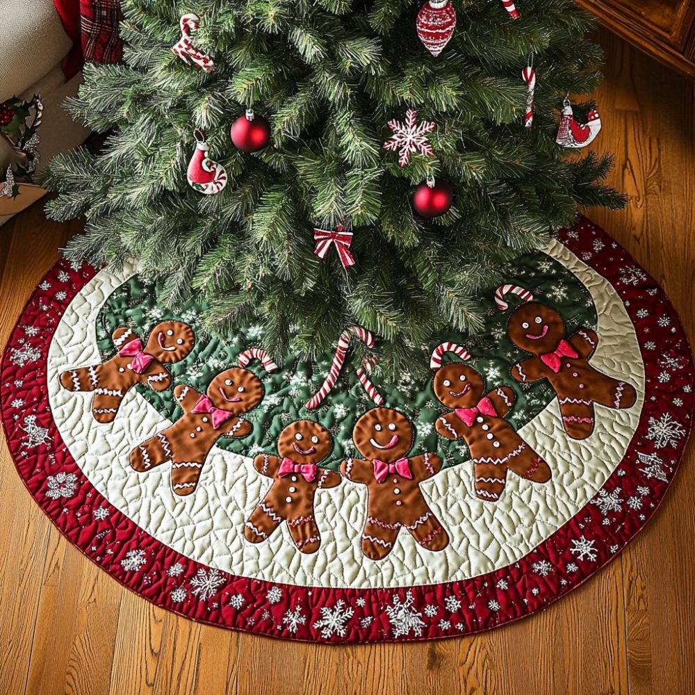 Handmade Frosted Cookie Lane Holiday Tree Skirt — Custom Christmas Tree Skirt With Whimsical Cookie Motifs For Festive Kitchens