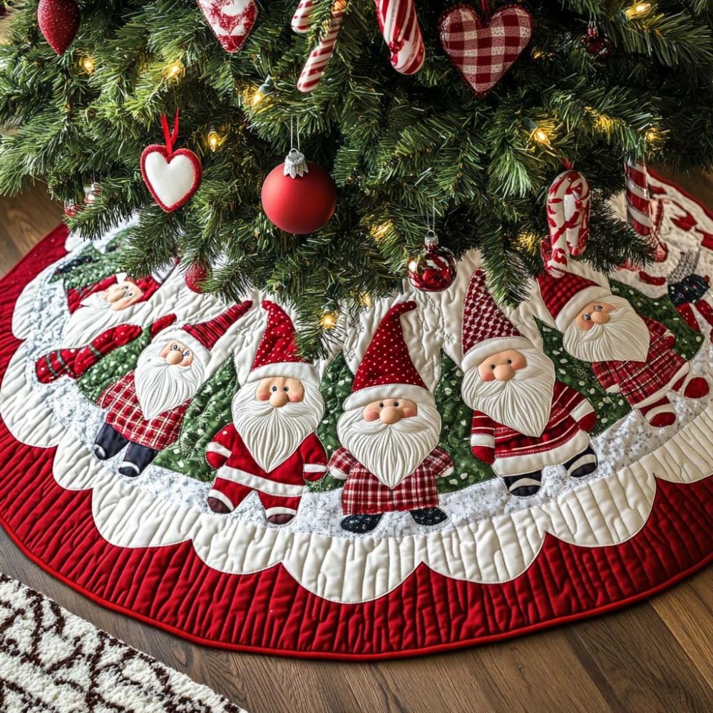 Handcrafted Frosted Dreams Holiday Tree Skirt — Custom Elegant Christmas Tree Skirt For Sophisticated Seasonal Decor & Gifts