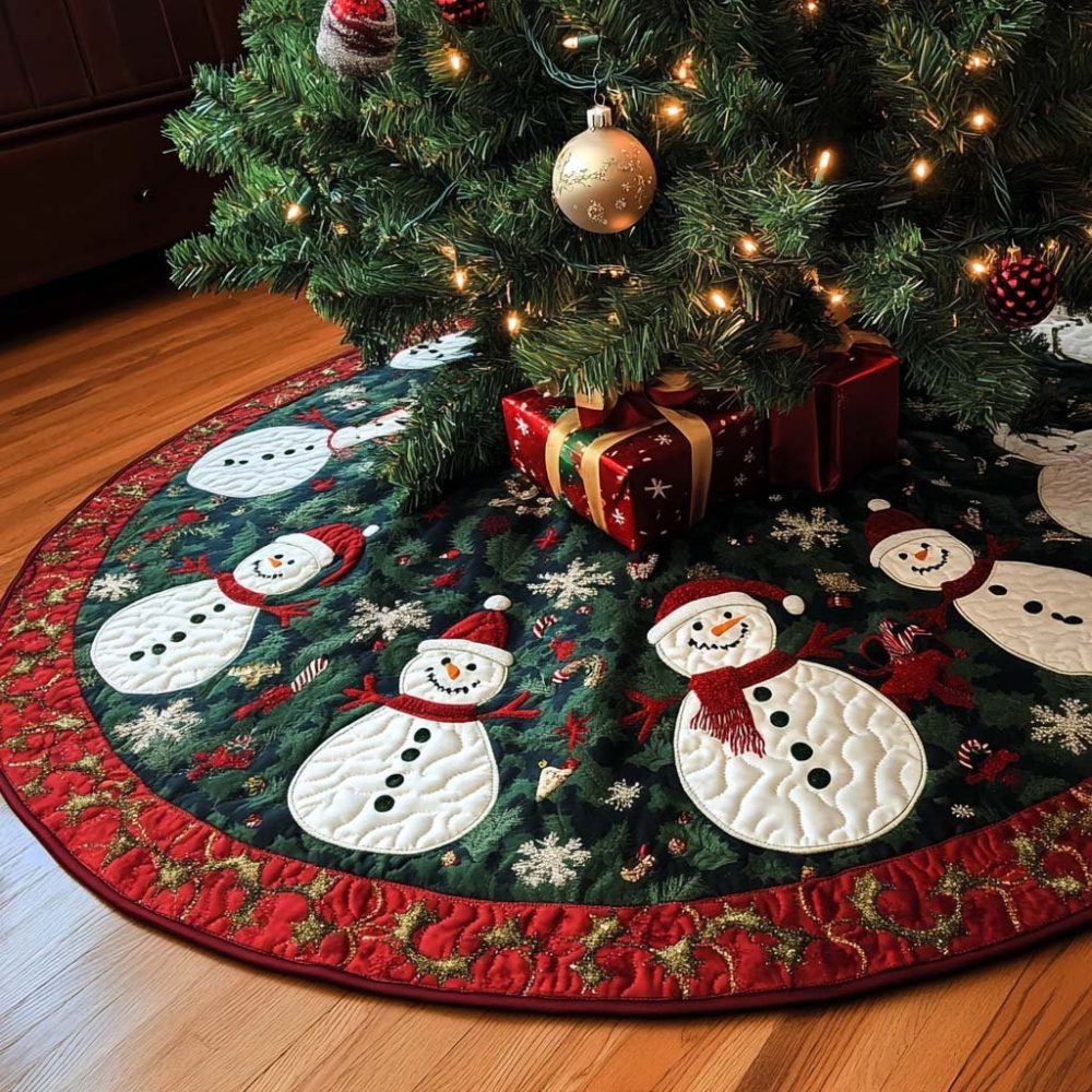 Frosty Glow Illuminated Tree Skirt — Custom Christmas Tree Collar With Reflective Accents, Plush Felt, Personalized Options & Gift-Ready Packaging