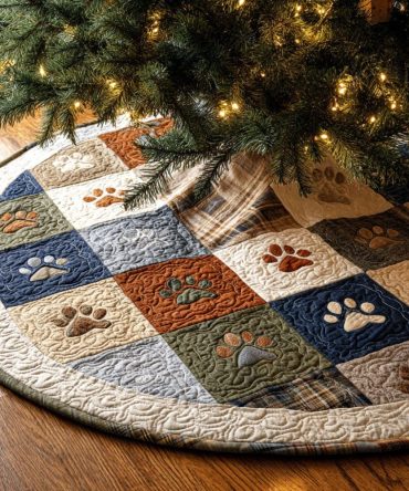 Handmade Frosty Steps Holiday Tree Skirt — Custom Christmas Tree Collar In Plush Felt, Personalized Sizes, Colors & Fast Shipping