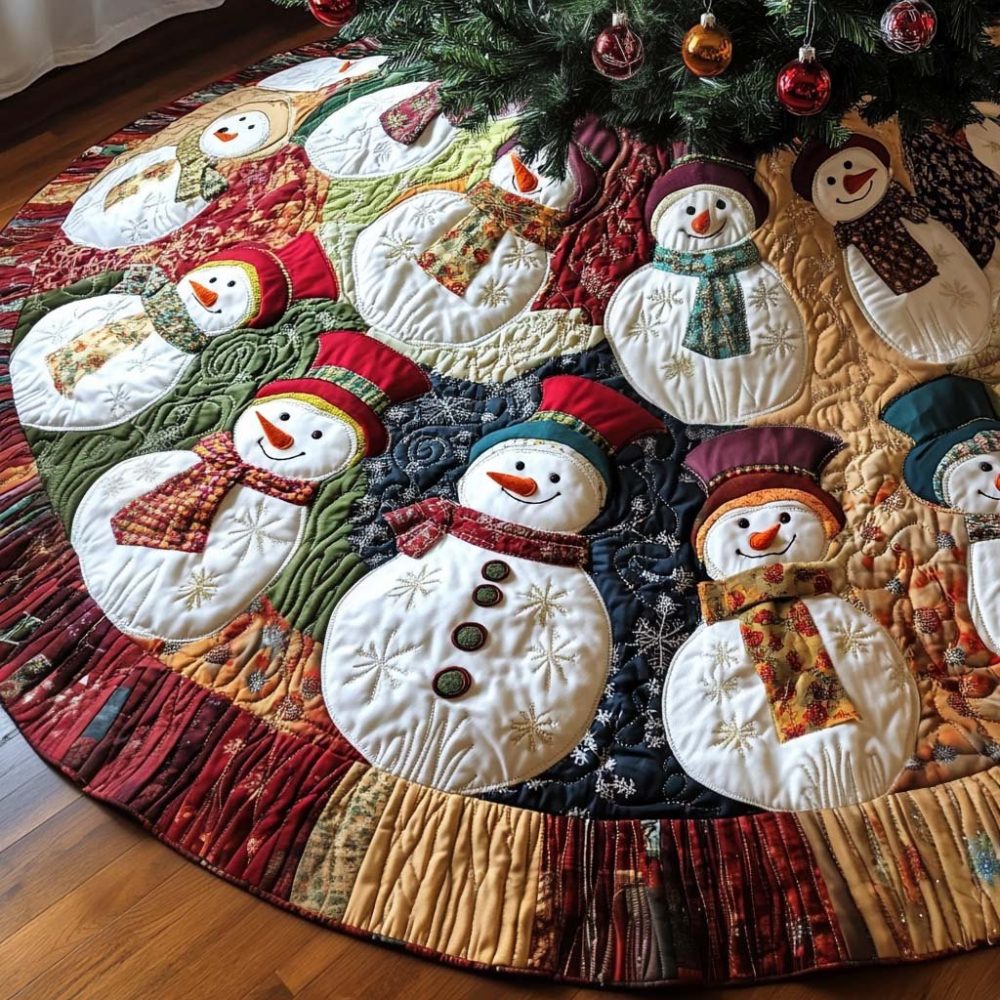 Festive Frosty Parade Tree Skirt — Custom-Made Holiday Skirt With Cheerful Parade Motifs, Premium Felt, Personalized & Ready To Gift