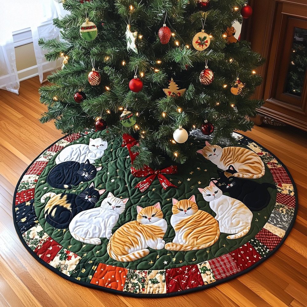 Furry Festivities Christmas Tree Skirt — Playful Pet-Themed Holiday Skirt, Handmade Custom Options For Dogs, Cats & Small Pets