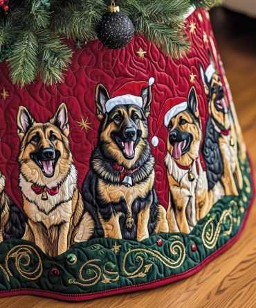 Personalized German Shepherd Christmas Tree Skirt - Custom Holiday Pet Decor, Premium Made To Order Plush Mat