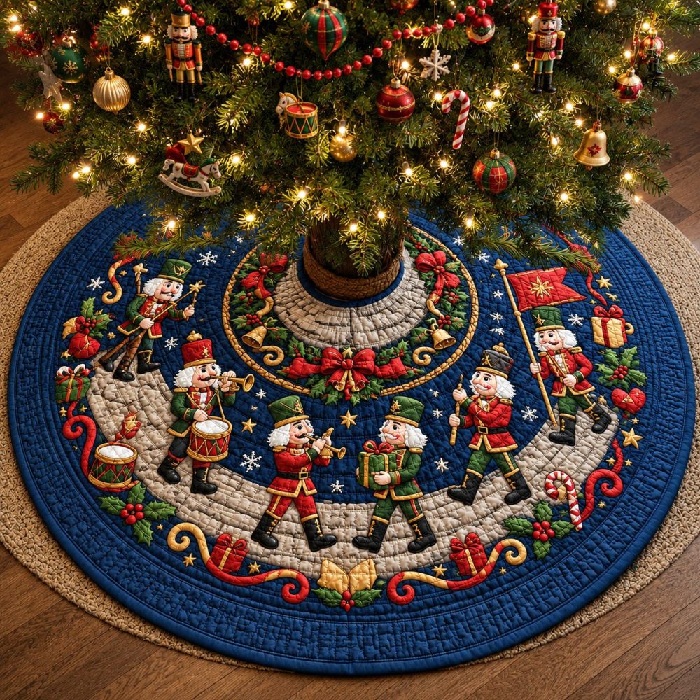 Custom Nutcracker Holiday Parade Tree Skirt • Personalized Parade Scene Christmas Base Cover — Handmade Unique Decor