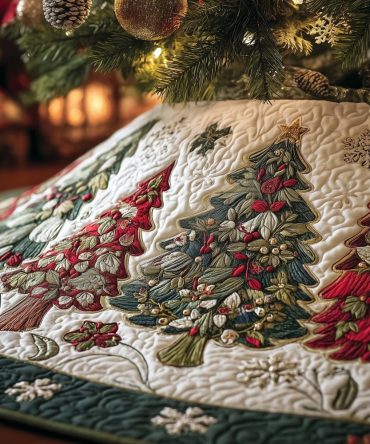 Forest Of Joy Christmas Tree Skirt - Handcrafted Woodland Holiday Base Cover, Custom-Made Cheerful Seasonal Decor