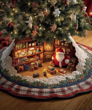Santa'S Pantry Holiday Tree Skirt — Made-To-Order Festive Scene, Durable Plush Base, Perfect For Family Christmas Traditions
