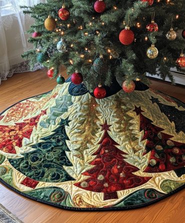 Custom Sage & Cream Holiday Tree Skirt — Handcrafted Panel Design, Luxury Soft Backing For Christmas Tree Decor, Custom Sizes Available